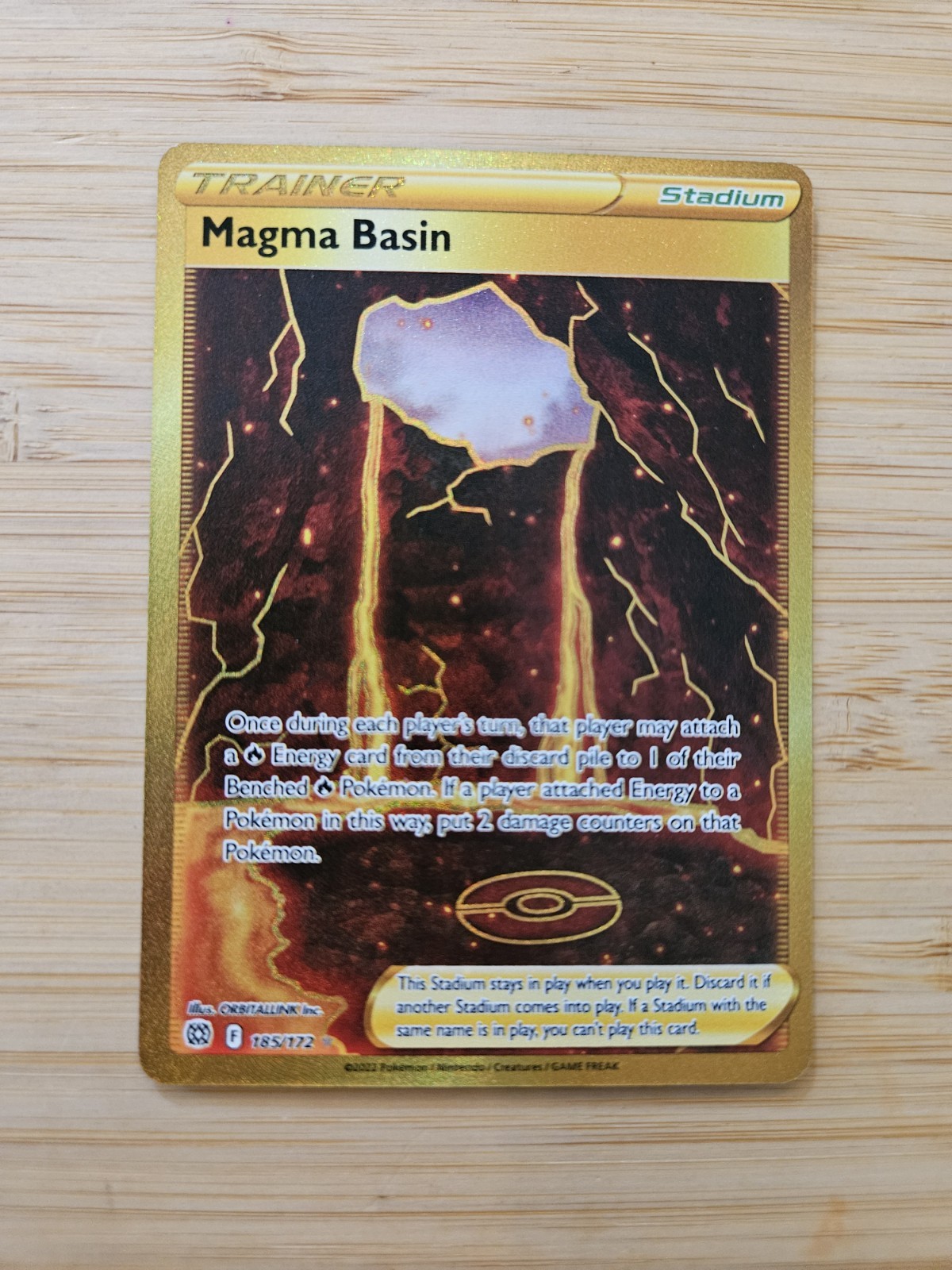 Magma Basin 185/172 Brilliant Stars NM Gold Secret Rare Pokemon Card