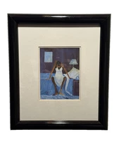 Blue Monday by Annie Lee Print w/Custom Wood Frame & glass