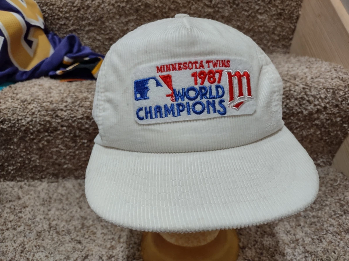 Vintage Minnesota Twins 1987 World Champions White Corduroy Snapback Hat Cap ⚾🔥