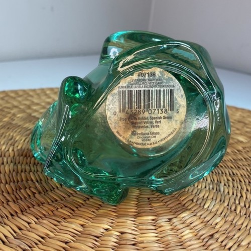 Vintage Indiana Art Glass Green Frog Votive Candle Holder Cup Paper weight Décor - Picture 6 of 10