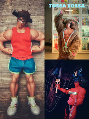 キャラクター Tossa Tossa My Blue Bear Regular Edition Tossa Bear Man Series My Bear Guy Beast 3Pcs Figures Model Toys