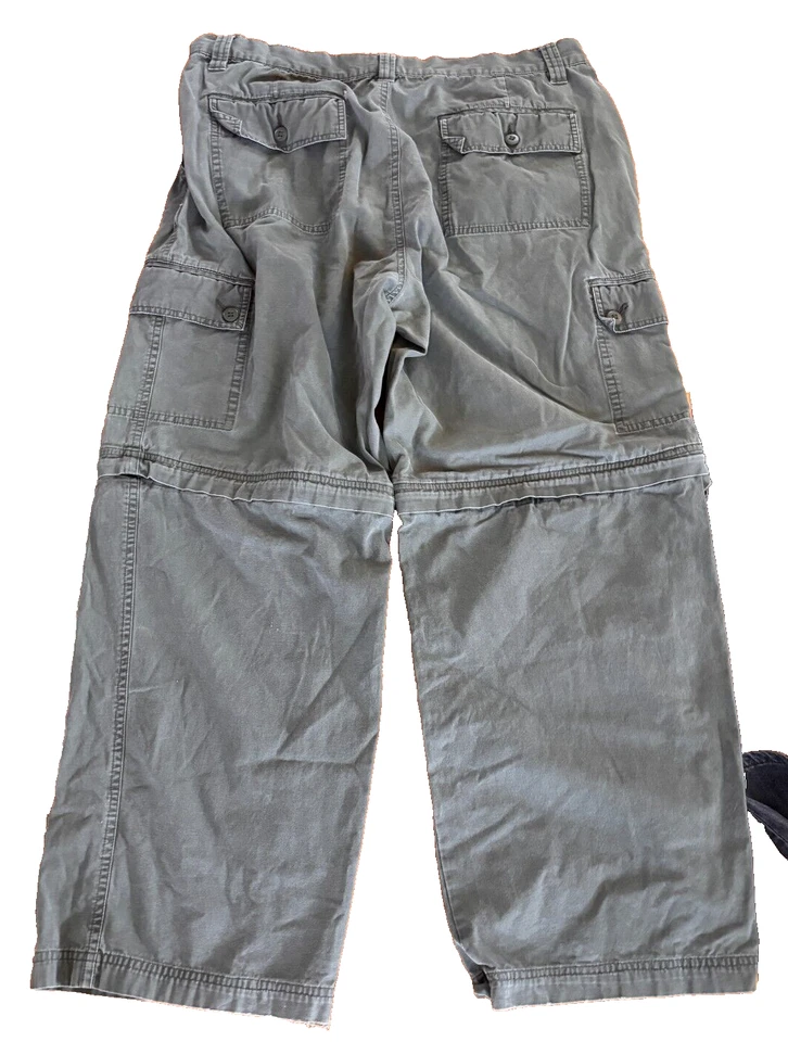 Pantalones de mezclilla cargo Cherokee grises cómodos tiro medio pierna recta 36X30 36x28 REALES para hombre Foto 2 de 4
