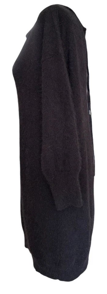 Vestido Juicy Couture Negro 68% Mezcla Angora Cuello Redondo Manga Larga Espalda Cremallera XL Foto 3 de 4