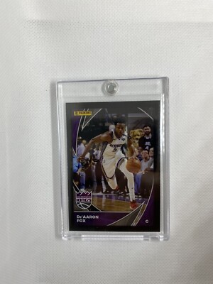 2020-21 Panini De'Aaron Fox TRUE 1/1 BLACK Parallel Sticker & Card