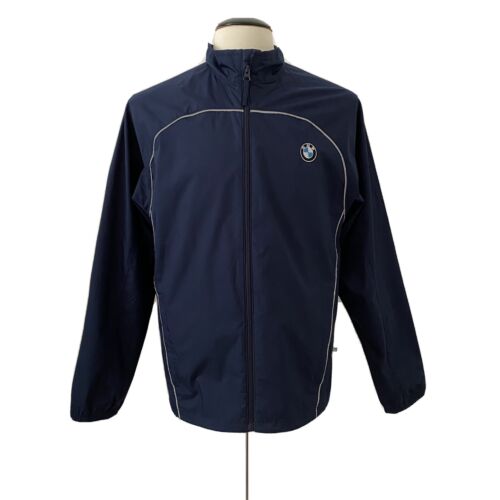 North End Eco Jacke BMW Logo blau durchgehender Reißverschluss belüftet Windschutzscheibe leicht klein