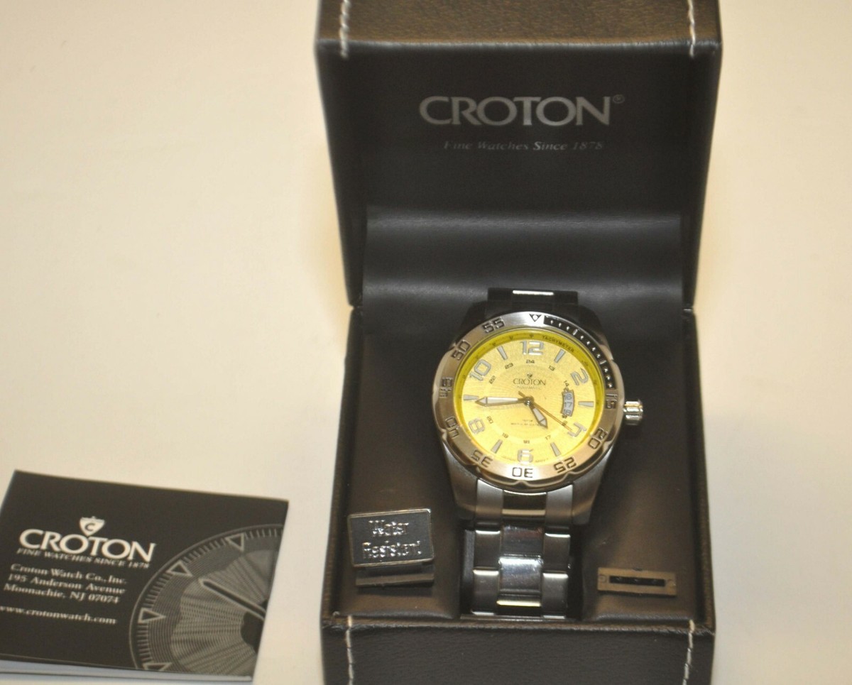 Montre Croton Homme CA301241SSBK - Acier - Quartz - Date - Neuf Sans étiquette