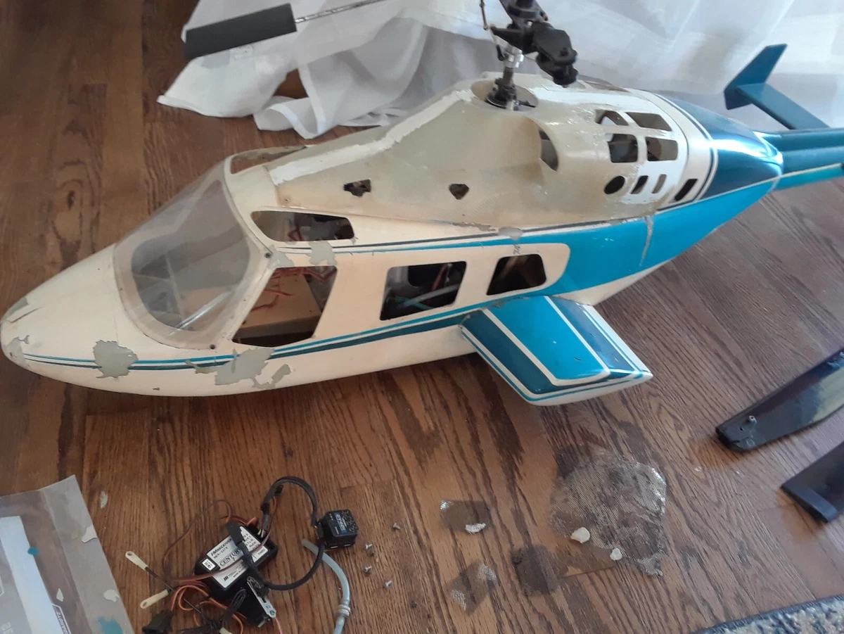 Vintage Large Bell 222 RC Helicopter Gas 60 inches Germany 1980 s