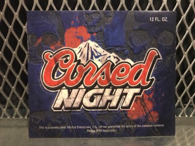 COORS LIGHT BEER Mock Bottle Label ~ CURSED NIGHT ~ Funny Halloween Sticker