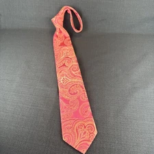 Ike Behar Mens Tie Pink Paisley 100% Silk 61" x 3.5" Self-lined