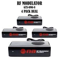 4 pack RF Modulator Universal AV RCA Output to F Type Coaxial Signal Converter