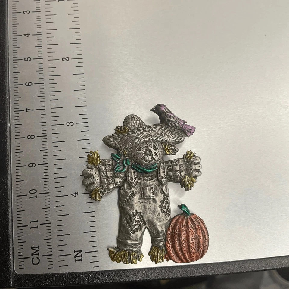 Vintage Spoontiques Brooch/Pin Autumn Fall Pumpkin Bird Crow - Image 3 of 4
