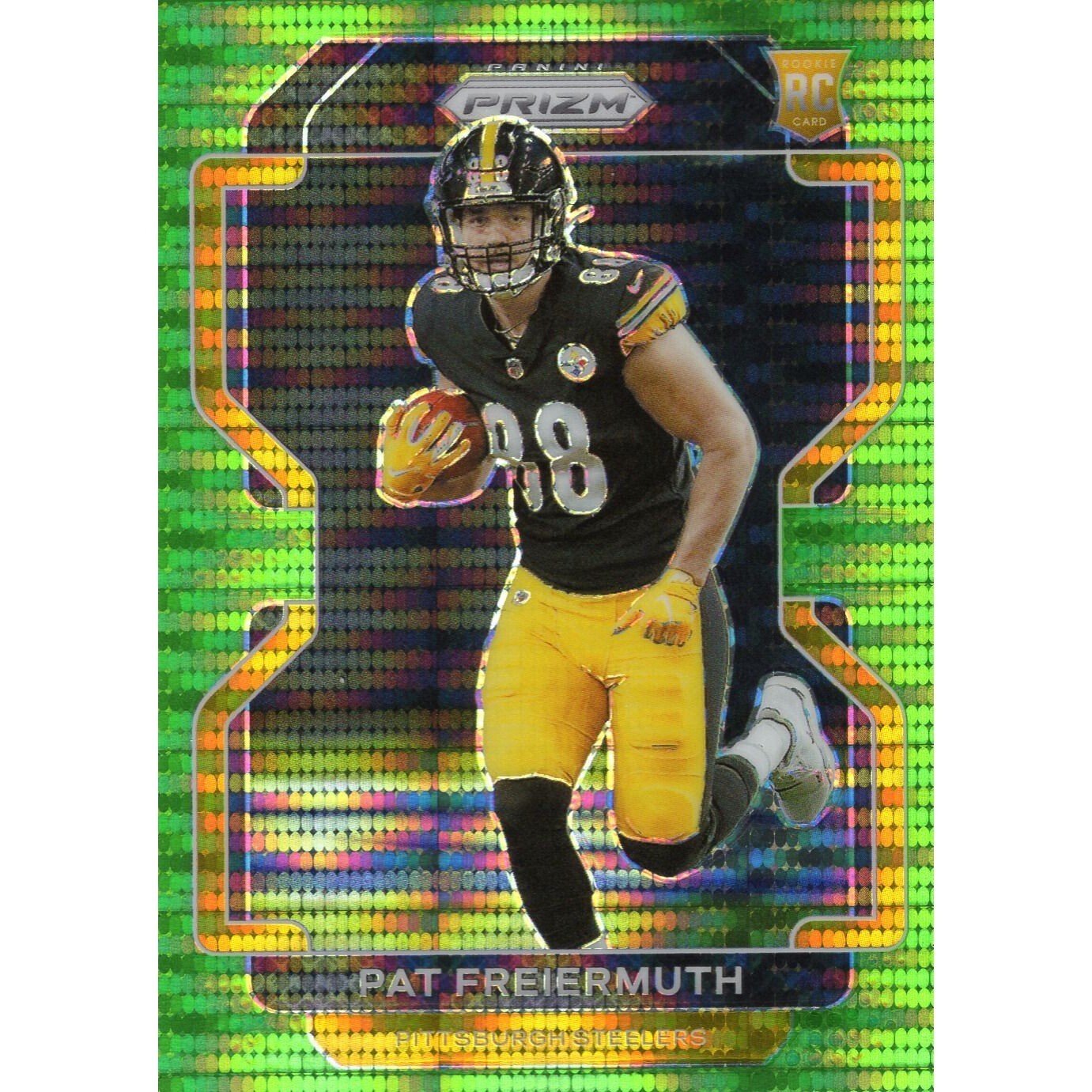 2021 Panini Prizm Pat Freiermuth #362 Pittsburgh Steelers Green Pulsar Parallel