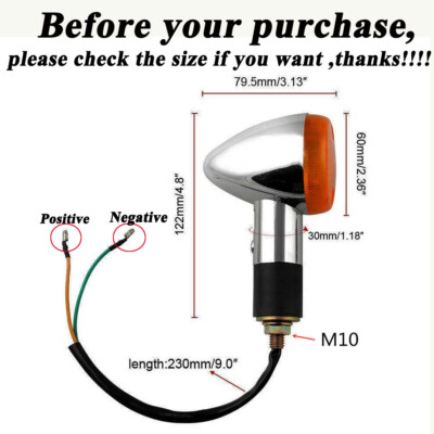 Pair Amber Turn Signal Lights For Kawasaki VN Vulcan Classic Nomad