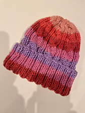 Children's Beanie Hat fits most 2-6 years old , new hand-knitted by seller
