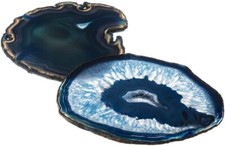 Pietra grezza minerale naturale FETTA AGATA blu 6-7 CM