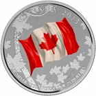 🇨🇦 Rare Canada Silver $25 Dollars Coloured Coin, CANADA NATIONAL FLAG, 2015