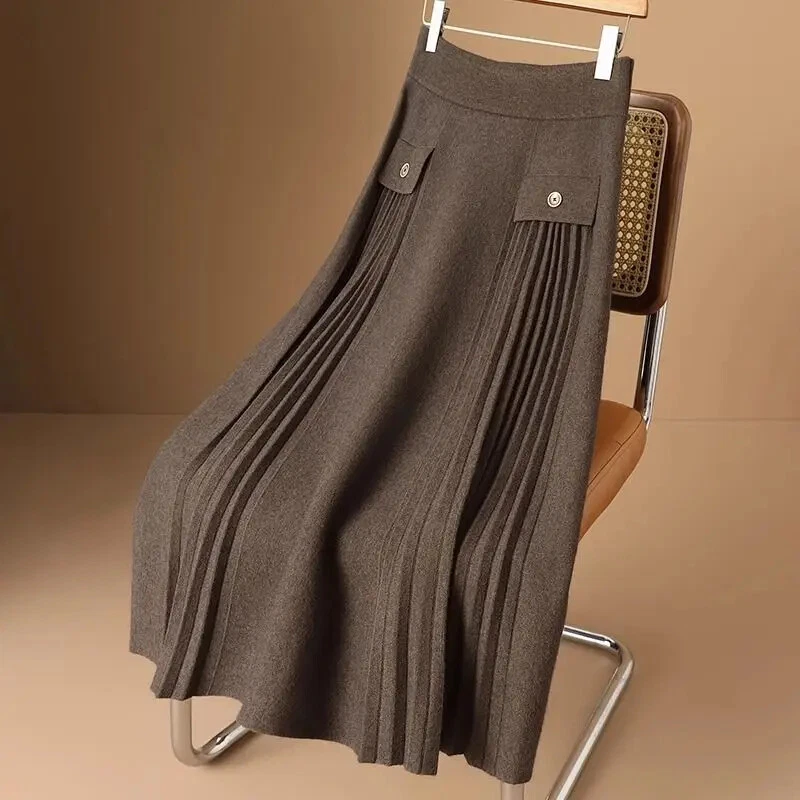 Autumn Winter New Solid Color Fashion Elastic Waist Skirts Women High Street
Opens in a new window o