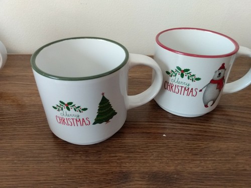 Bruntmor Mugs 14 oz. Christmas Coffee/Tea Ceramic Set of 6--NEW in box. - Picture 6 of 8