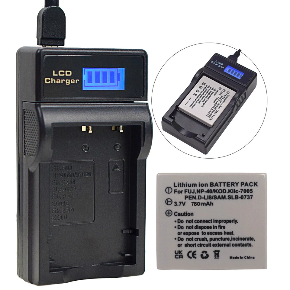 Battery or Charger for PENTAX D-LI8 Optio S5z D-Li85 Optio SV Optio S7 Optio S6 - Image 3 of 4