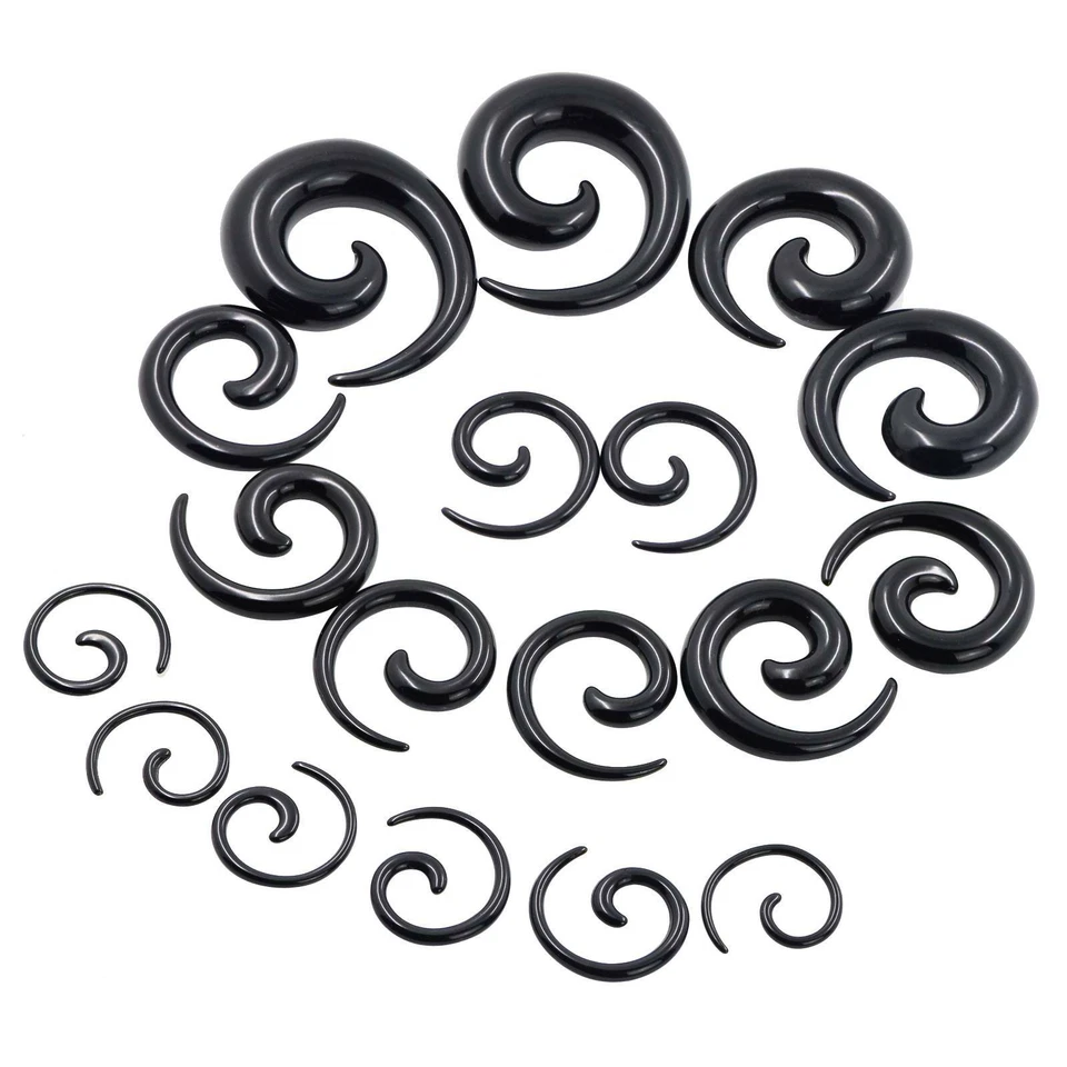 12-18PCS Acrylic Spiral Taper Stretching Kit Ear Gauges Expander Plugs 14G-20MM - Image 3 of 4