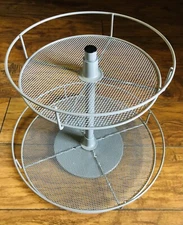 Silver 2 Tier Metal Spinning Turntable 360-degree Organizer Rack Round Counter T
