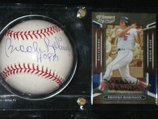 BROOKS ROBINSON  AUTOGRAPHED  BALL  AND  CARD  COMBO  see description  ORIOLES