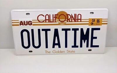 PB135 PLAQUES tolée Back to the Future Delorean : OUTATIME Retour vers le Futur
