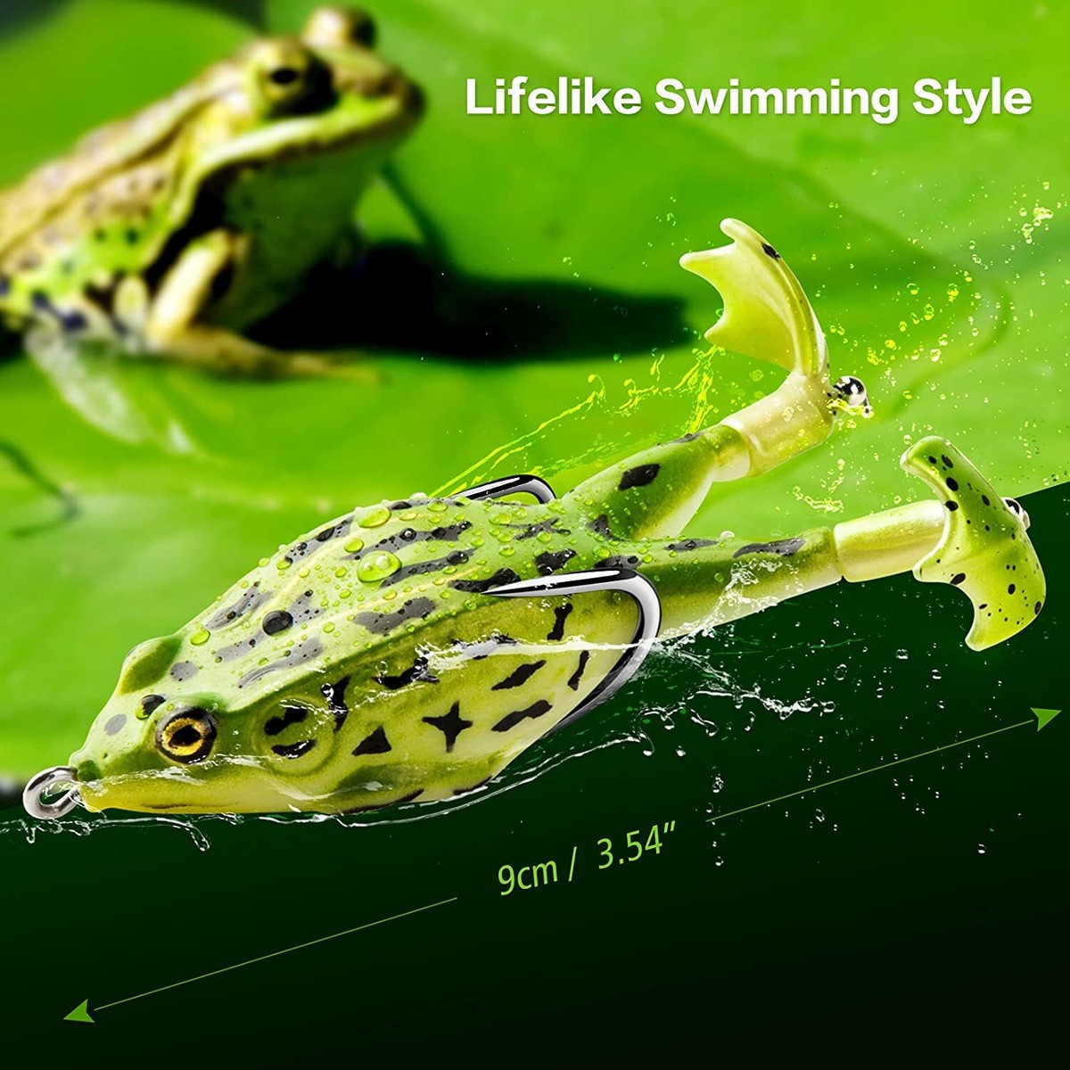 3PCS Topwater Frog Lure 9cm Bass Trout Fishing Lures Soft