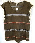 NEW! CATO Blouse Women's Sz XL Hawiian Sea Embroidered Fringe Coastal Top NWT