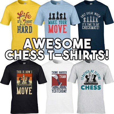 Schach T-Shirts Herren T-Shirt lustig Großmeister Brett Strategiespiel Spieler Geschenk