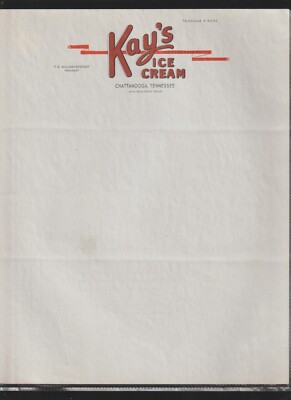 Kay's Ice Cream Chattanooga TN Stationary Original