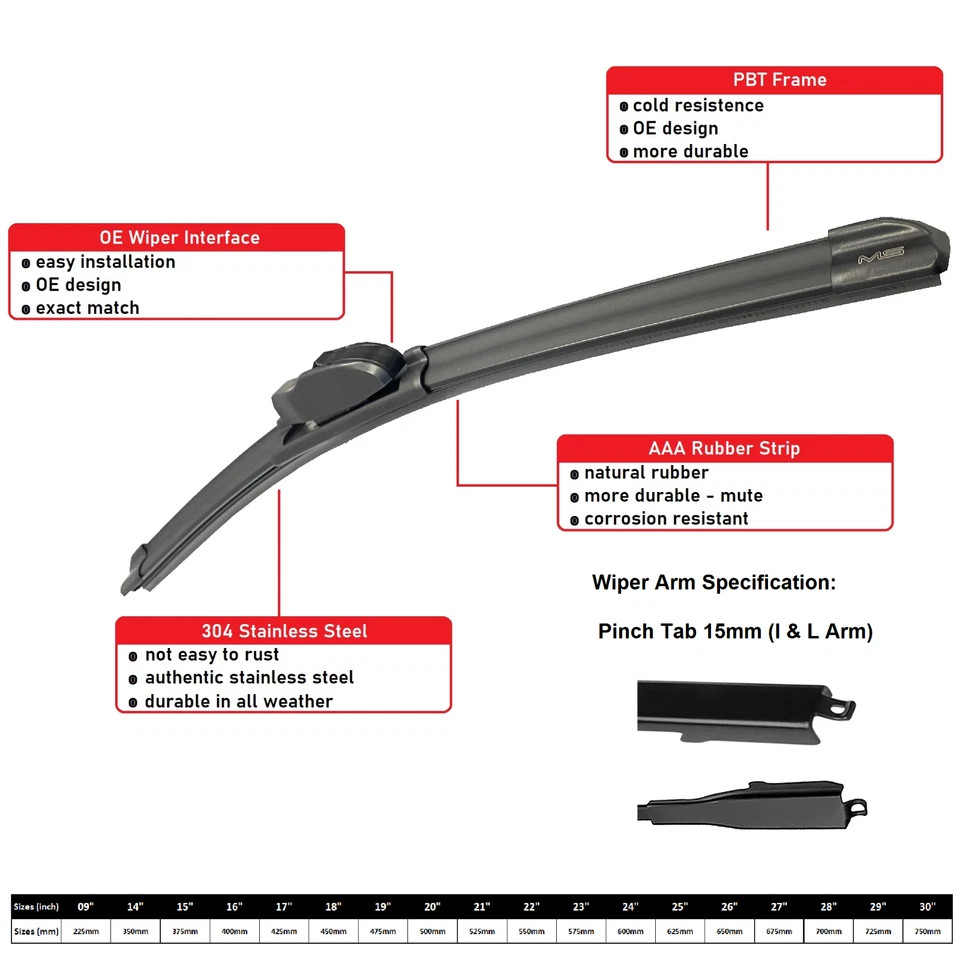 Limpador de para-brisa dianteiro para MERCEDES-BENZ GL320 ML320 R320 2007-2009 28"21" - Imagem 2 de 4