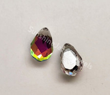 2pc Swarovski Crystal Vitrail Medium 3/4 Flatback 12x8mm Teardrop 4872 Stone