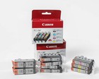Canon Pgi 220 Black - Cli 221 Tricolor Printer Ink Photo Paper Big Lot Brand New