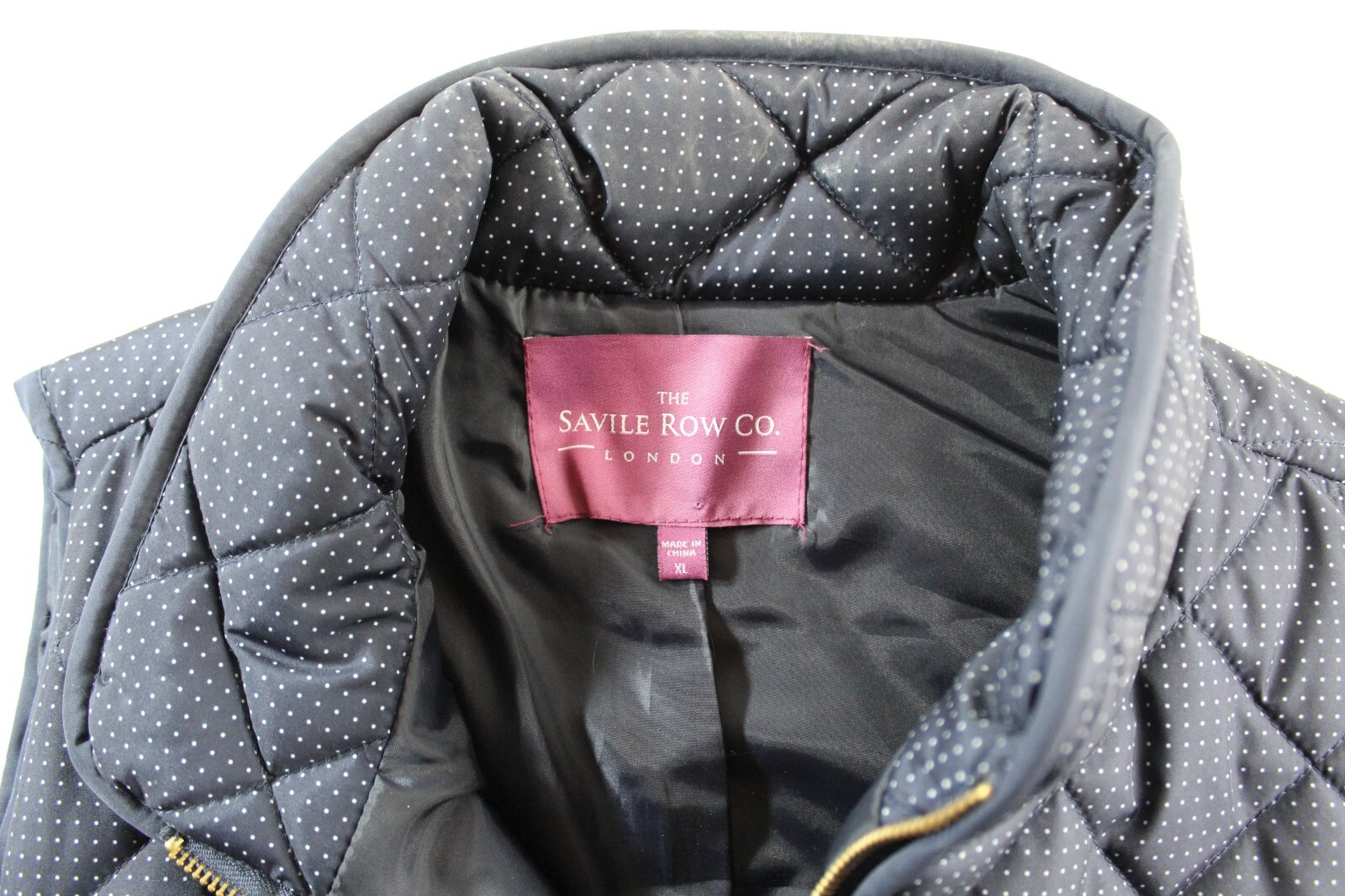 FILA Savile Row gilet giacca donna XL più blu trapuntato puffer full zip senza maniche