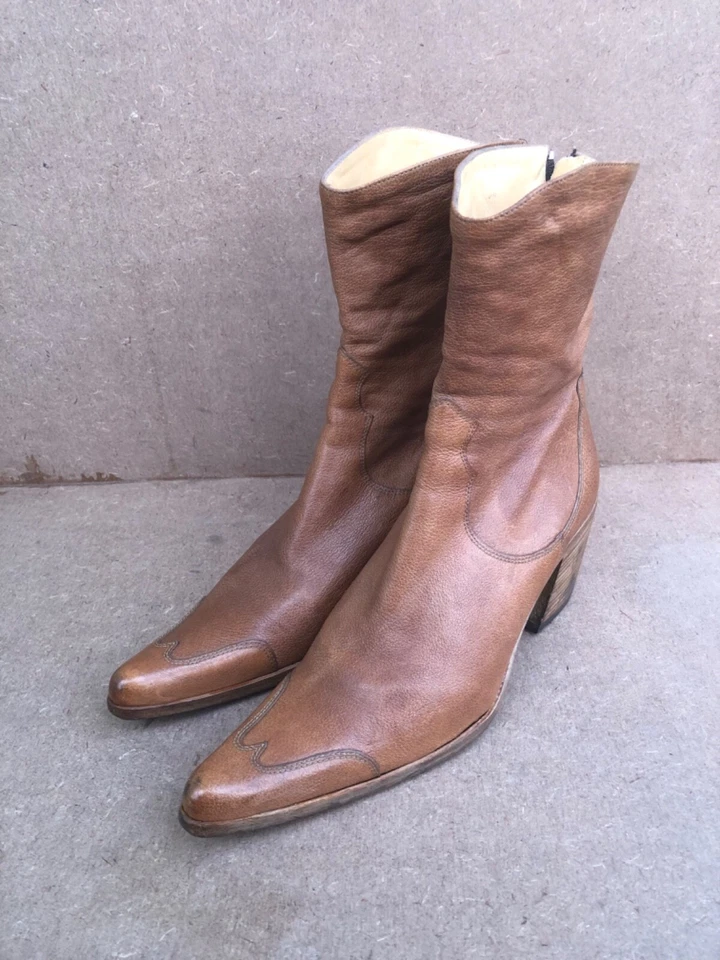 Botas para mujer Free Lance de cuero de becerro marrón talla 36,5 Foto 4 de 4