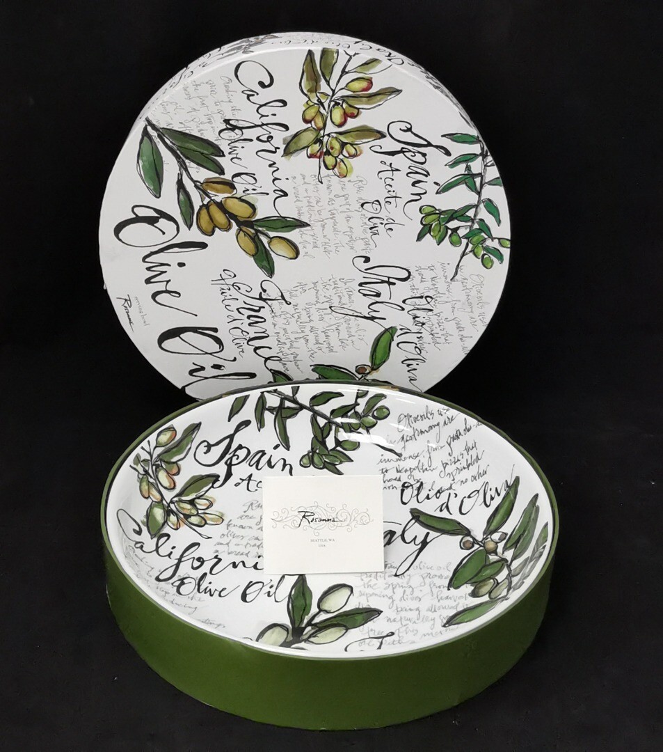 Rosanna Olive Oil Pasta Bowl White Green New Boxed RMF02RP eBay
