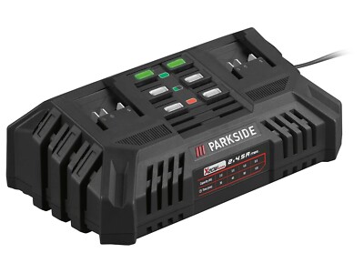 PARKSIDE 20V Akku-Doppelladegerät, 2x 4,5 A, Doppel-Ladegerät Gebraucht