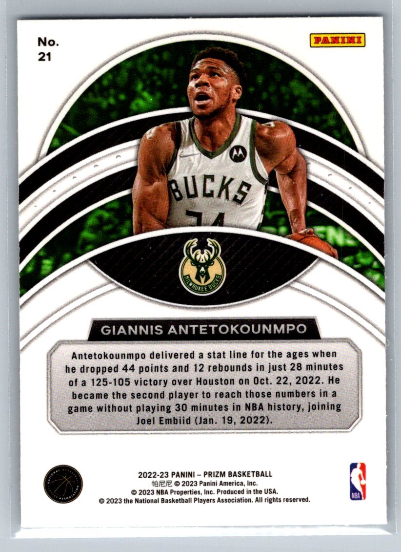 22-23 Panini Prizm Dominance Insert #21 Giannis Antetokounmpo
