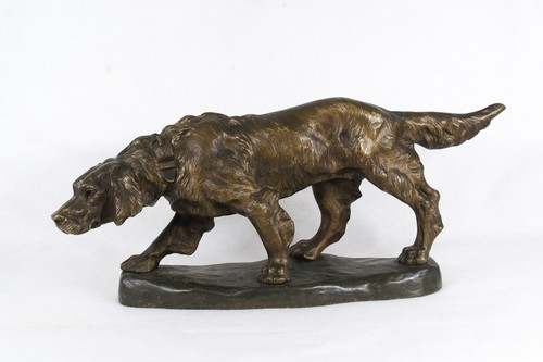 Thomas Francois Cartier (French, 1879 - 1943) Hunt Dog Bronze Sculpture Signed - Picture 5 of 12