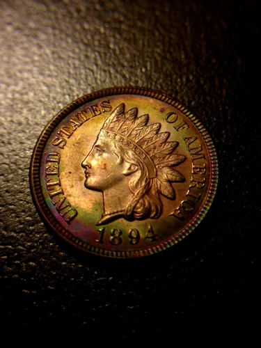 1894 Indian Head Cent **Brilliant Uncirculated** BU MS Red RD Sharp Penny TONING