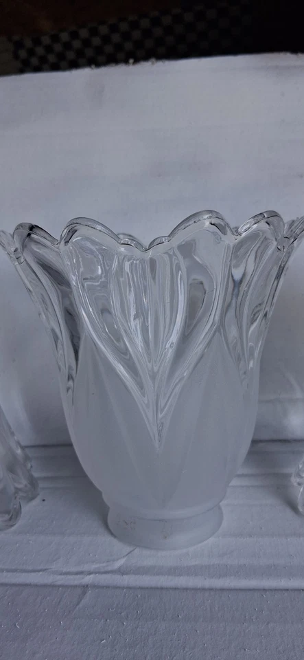 Frosted Glass Floral Ceiling Fan Chandelier Wall Sconce Pendant Light Shades 4 - Image 4 of 4