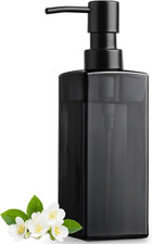 Black Glass Soap Dispenser, Hand Soap Dispenser with Stainless Steel Pump for Ba