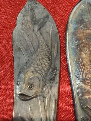 RARE ANTIQUE Krupp Berndorf Antique Silver-Plate Fish Knife Set of
