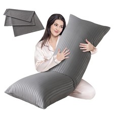 Cosybay Full Body Pillow Insert with Dark WIth Cover, Grey
