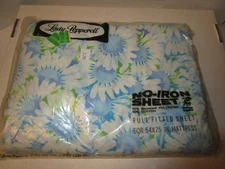 Vtg Lady Pepperell One Full Fitted Floral Sheet No-Iron Muslin 54x75 NOS