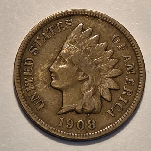 #5 "good++" Nicer Low Mintage 1908 S Indian Head Cent