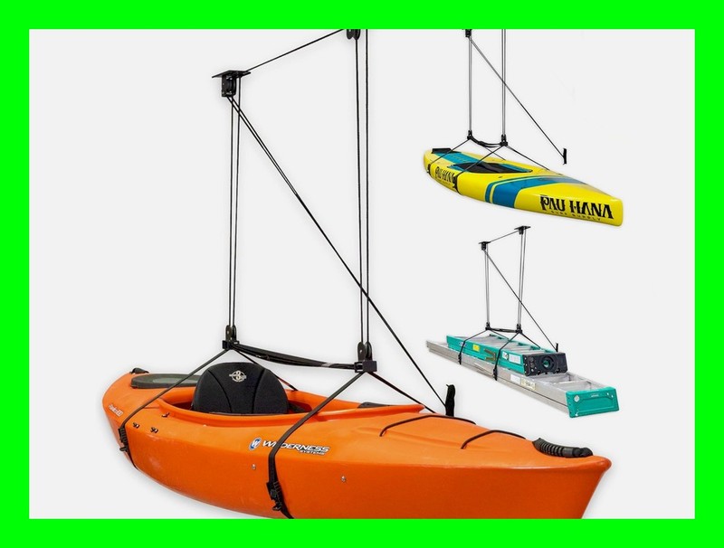 Kayak and Canoe Ceiling Hoist – Overhead Garage Storage Rack for Kayaks, Canoes,