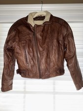 Adventure Bound by Wilson's Leather Sherpa Lined Aviator Jacket Bomber Medium