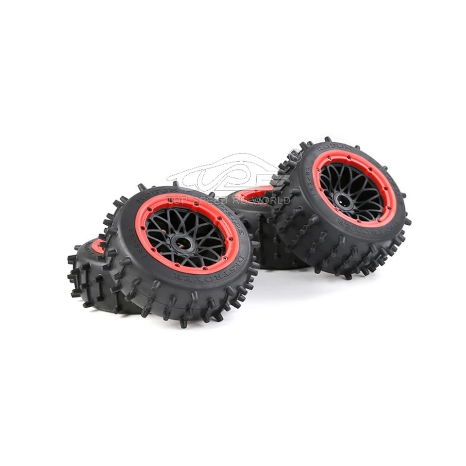 185*85 185*65 Rubber Cone Wheel Tyres Set of 4PCS 24mm Fit 1/5 HPI RV KM Baja 5B - Image 4 of 4